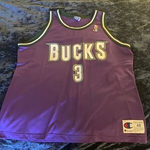 Vintage NBA 1990s 90s Milwaukee Bucks #3 Shawn Respert (size: 48)